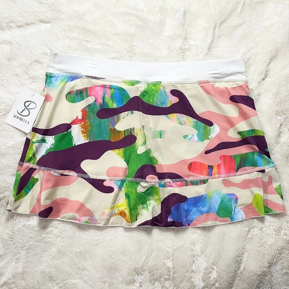 Sofibella Women's UV 14" Tennis Skirt Skort -‎ Fantasy NWT Size XL